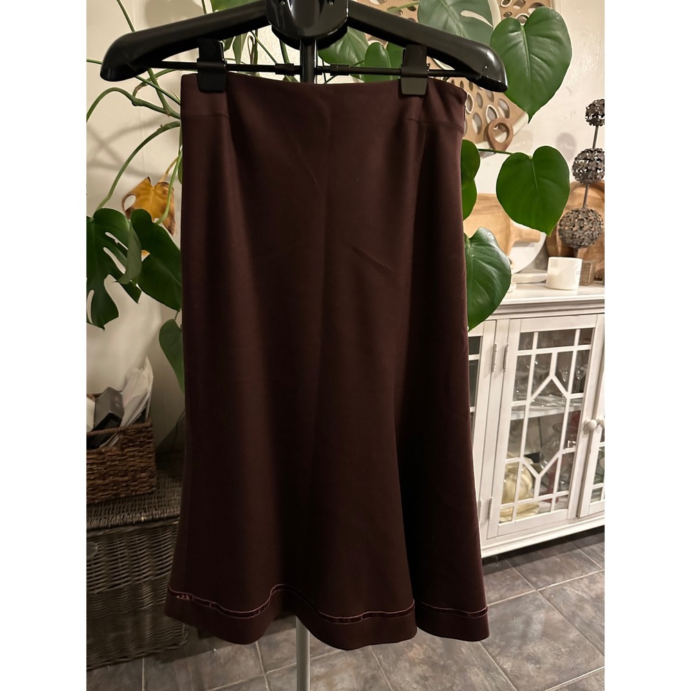 Vintage JOINUS Korean Wool‎ Blend Midi Skirt - Wine/Burgundy - Size S (25"